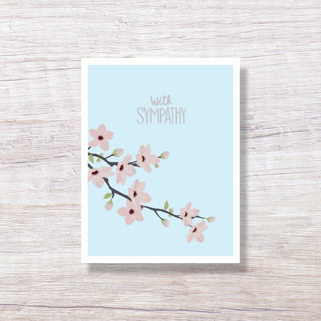 With Sympathy Card, Condolence Thinking of You, Greeting Card - CHERRY ...