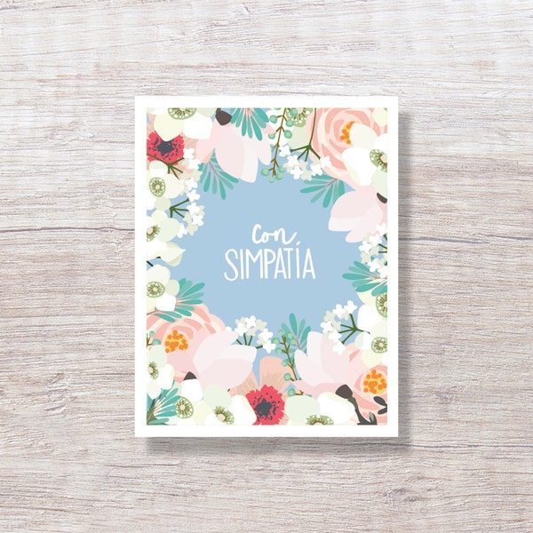 SPANISH LANGUAGE Floral Sympathy Card - D447