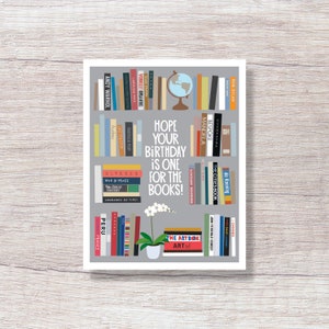 Birthday Card For Book Lover, Reader, Library, BOOKCASE - D281
