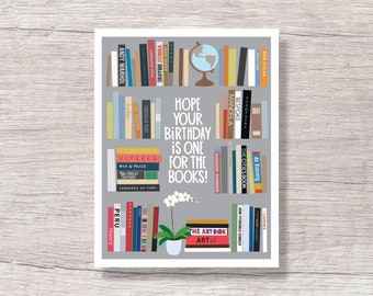 Birthday Card For Book Lover, Reader, Library, BOOKCASE - D281