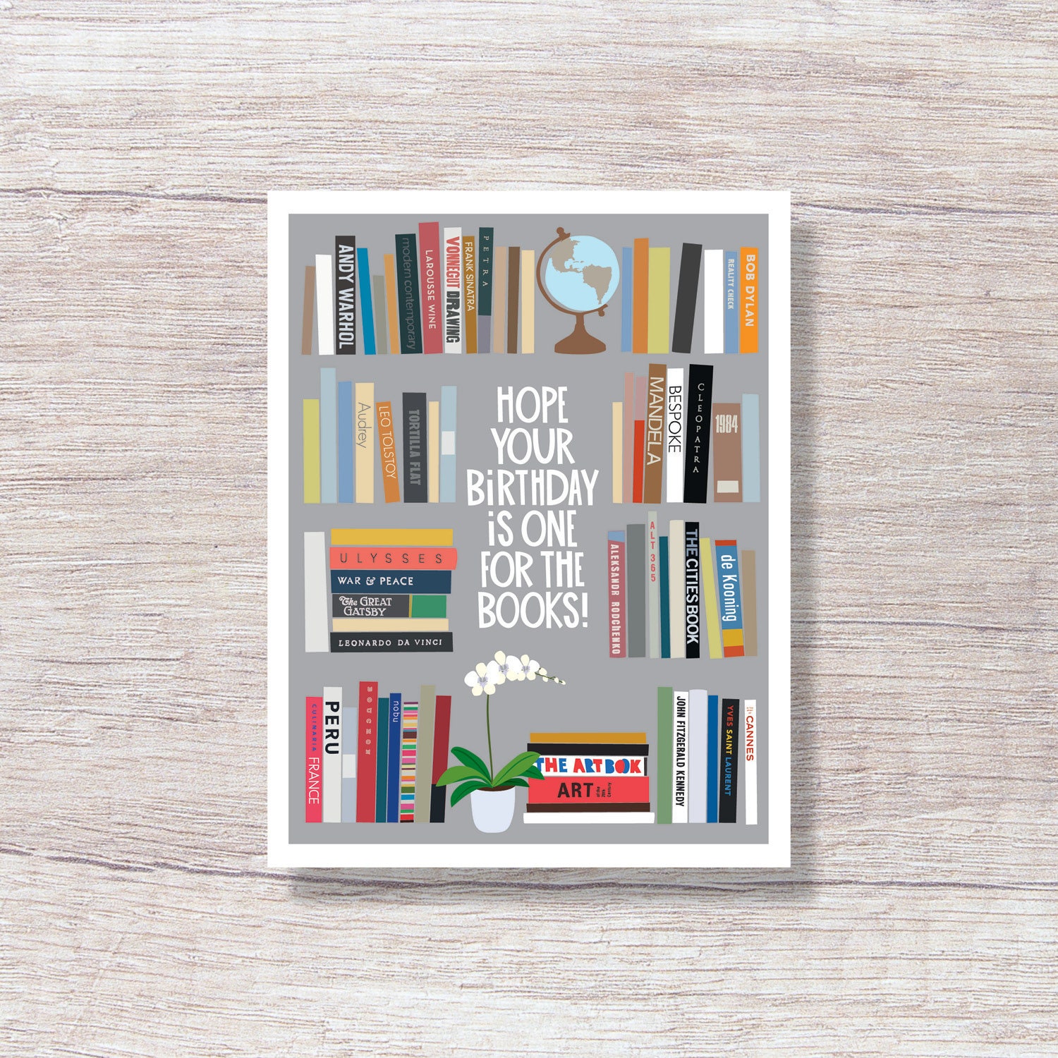 Birthday Card for Book Lover Reader Library BOOKCASE D281 - Etsy Norway