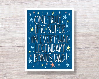 Legendary Bonus Dad, Father's Day Card for Step Dad - H376