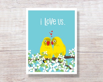 Love Card, Anniversary Card, For Boyfriend, For Girlfriend, For Husband, For Wife - LOVEBIRDS D187