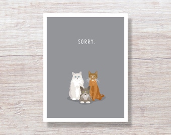 CAT PET SYMPATHY Greeting Card for Loss of Pet - D307