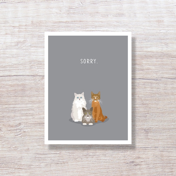 CAT PET SYMPATHY Greeting Card for Loss of Pet - D307