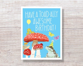 Toad and Toadstools Birthday Card - D459