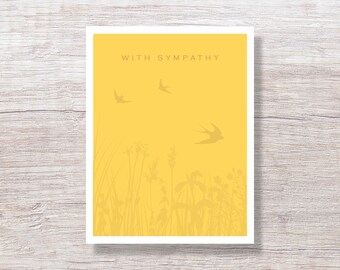 Sympathy Card, Condolence Card, Thinking of You Card, For Mom, For Dad, Loss of Parent, PEACEFUL SWALLOWS - D202