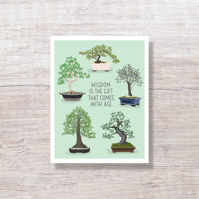 Bonsai Birthday Wisdom Quote Greeting Card D351 image 1