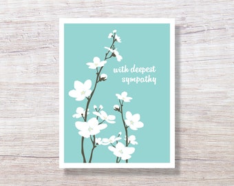 Condolence Card, Sympathy Card, Thinking of You Card - APPLE BLOSSOM D230