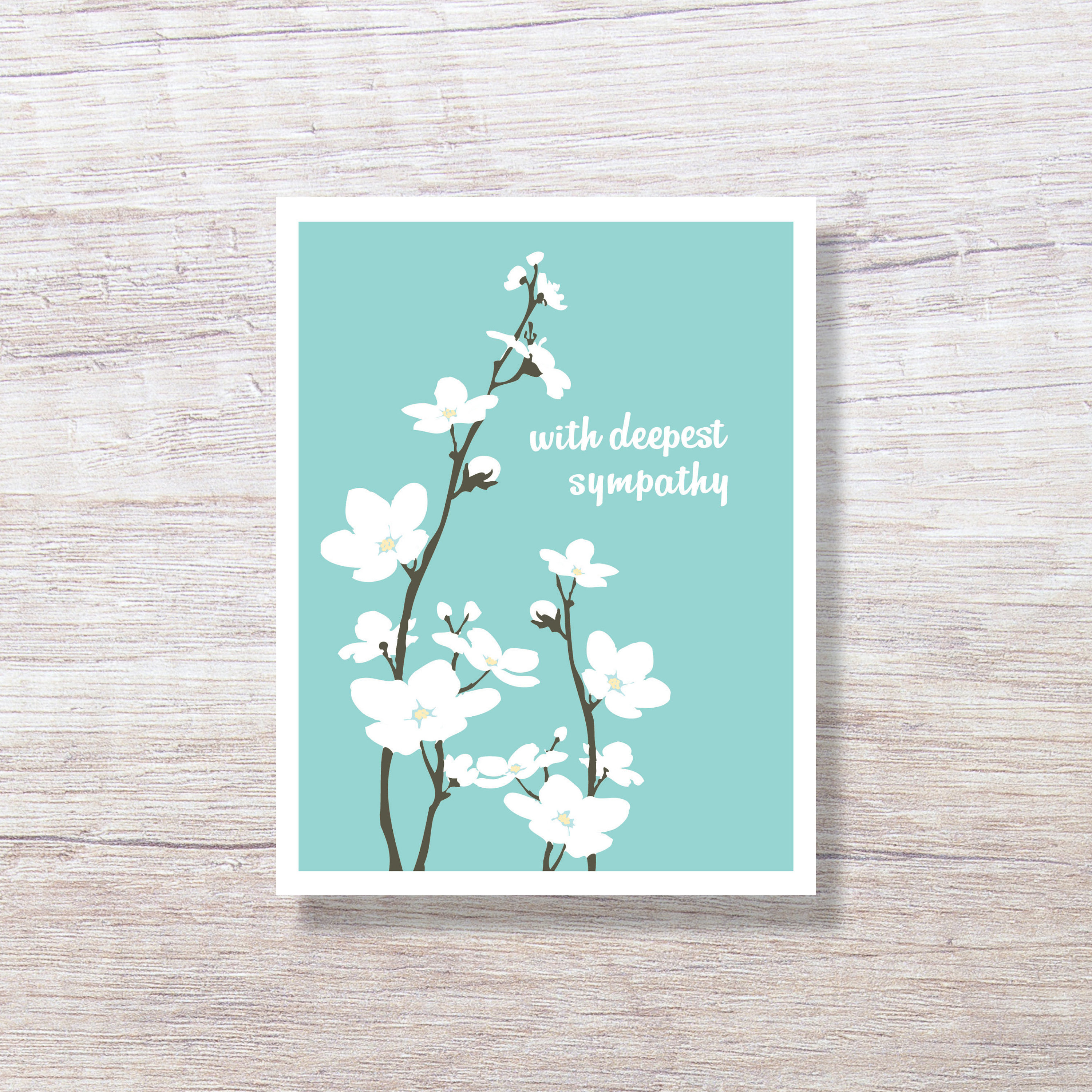 Condolence Card, Sympathy Card, Thinking of You Card APPLE BLOSSOM D230