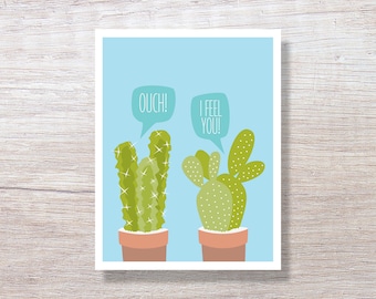 CACTUS SUCCULENT - Get Well Card, Feel Better Card - D225X