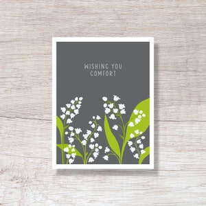 Sympathy Card, Condolence Card, Thinking of You Card LILY OF VALLEY - D325