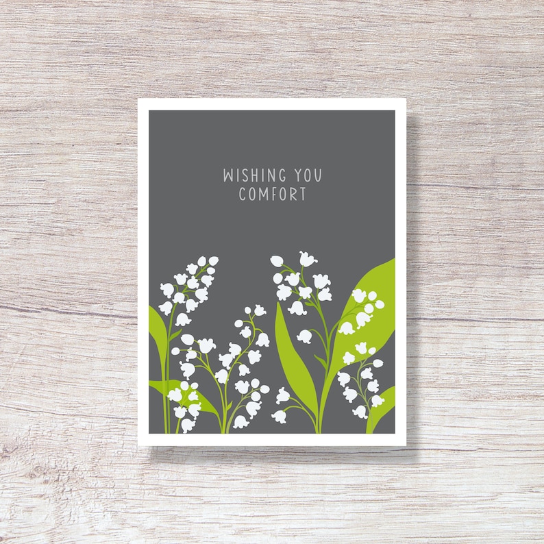 Sympathy Card, Condolence Card, Thinking of You Card LILY OF VALLEY D325 Bild 1