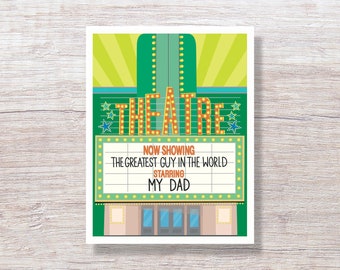 Father's Day Cards Greatest Dad Theater - H187