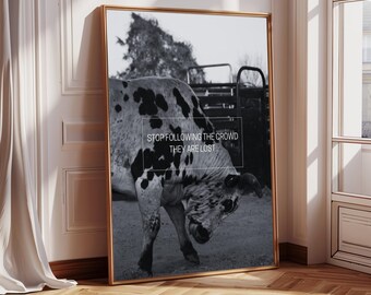 Original photo of NFR bull Twilight motivation quote poster