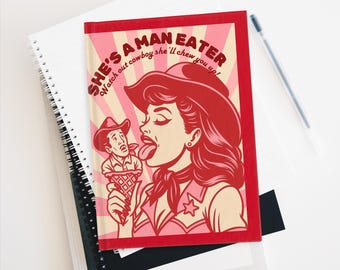 Cowgirl Man Eater western Journal with ruled lines