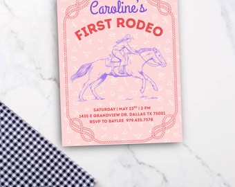 Western invitation for cowgirls first birthday