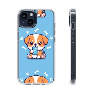 Cute Puppy Clear Phone Cases Print, Dog Lover Gift, Pet Phone Cover, Cartoon Pet