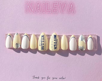 Salted Butter/Press-on Nails/Gel nails/short nails/yellow nails