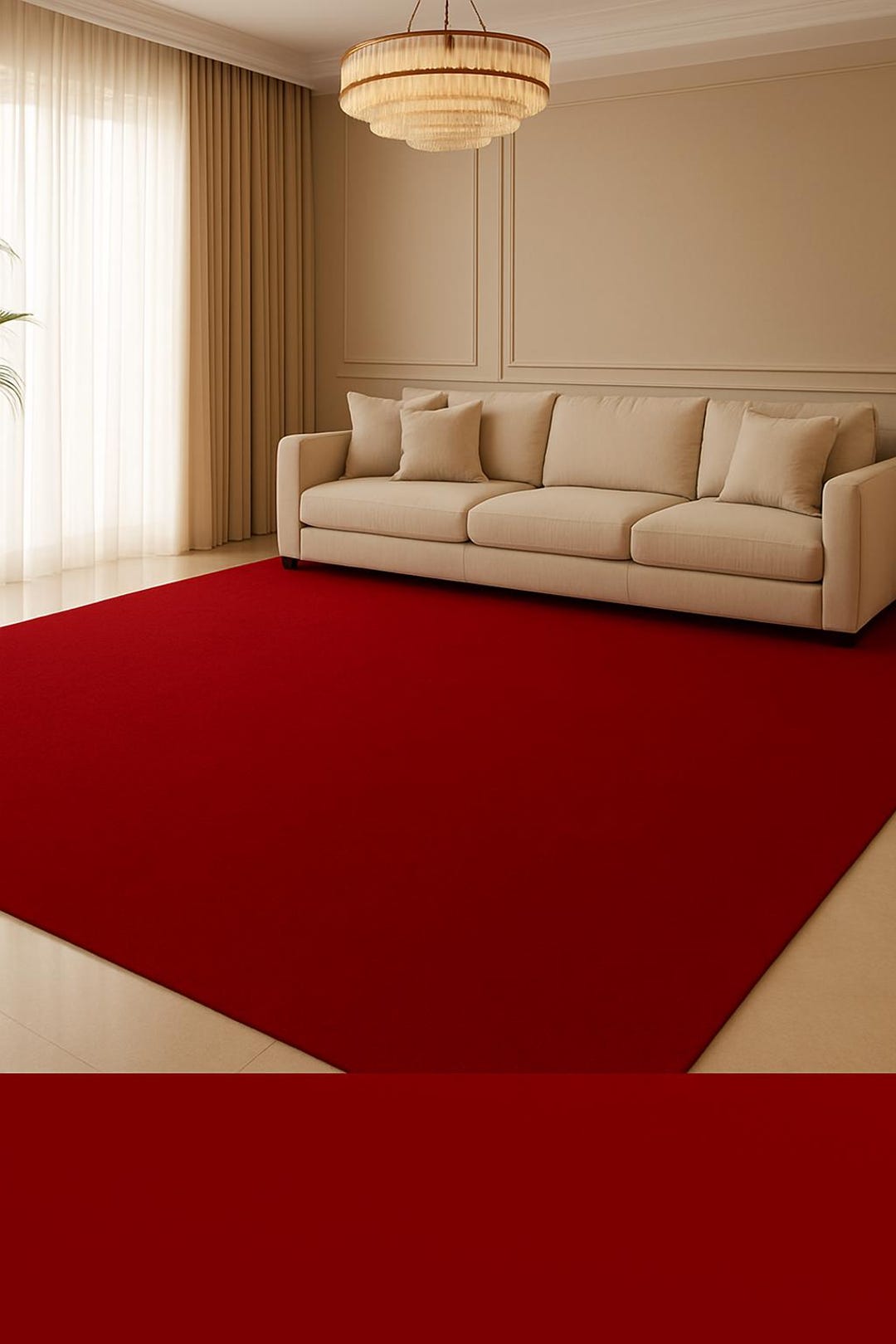 Luxury Solid Red Living Room Rug – Modern Minimalist Carpet Costume ...