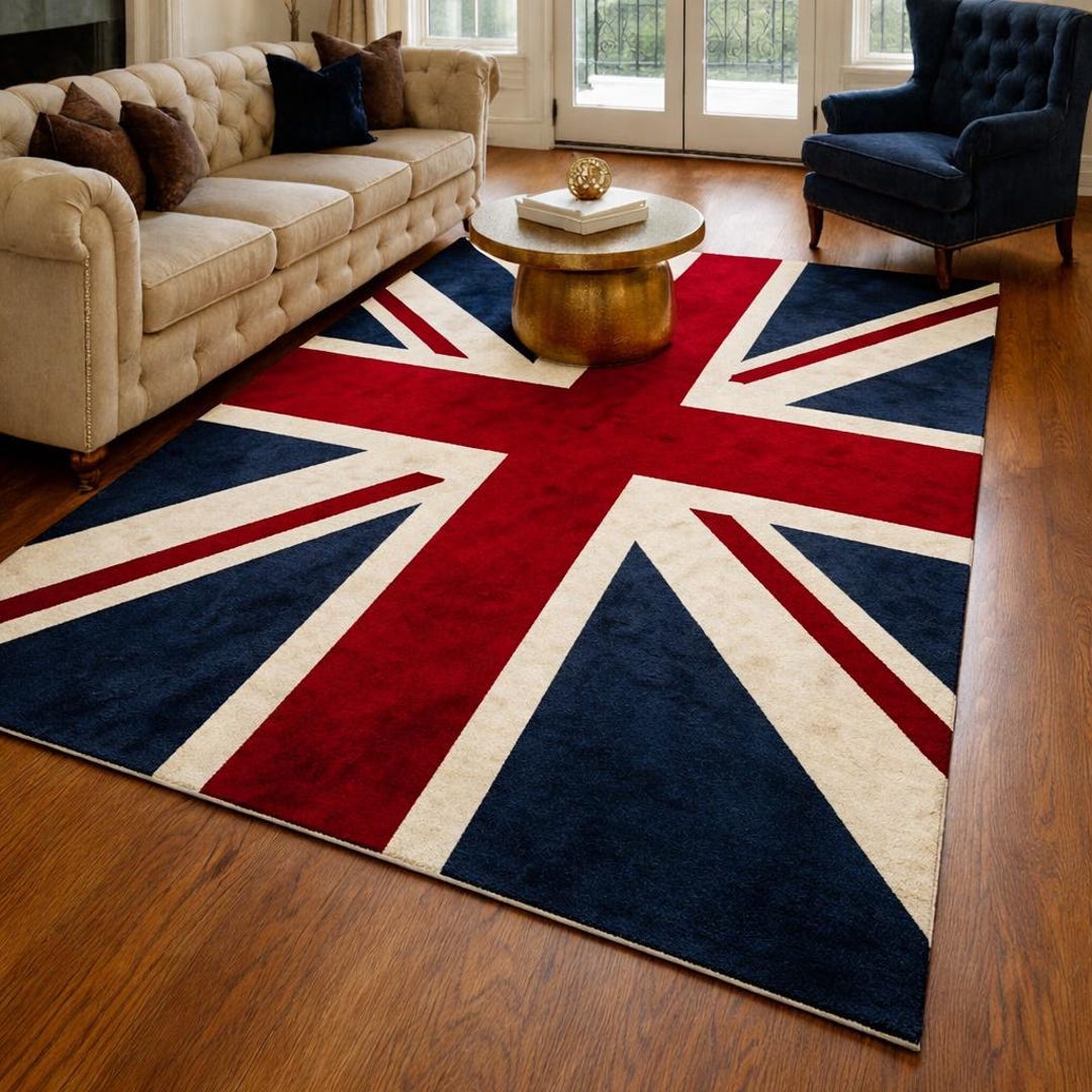 Union Jack Rugg Union Jack Area Rug – Plush British Flag Living Room Carpet Luxury Rug ...