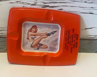 Vintage Pinup Girl Ashtray - Etsy
