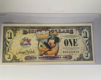Retired 2009 Uncirculated One Disney Dollar / Mickey and Pluto Disney Dollar / Celebrate Today Disney Parks Series
