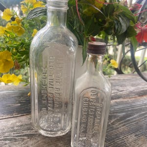 Vintage Dr. Peter Fahrney & Sons Medicine Bottles – Chicago – Set of 2 – Antique Apothecary Bottles