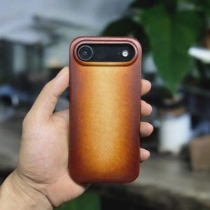 Brown Patina Leather iPhone Case | No Plastic | MagSafe Compatible | Handmade | 12, 13, 14, 15, 16, 16e 17 | Pro, Pro Max, Plus, Air | image 10