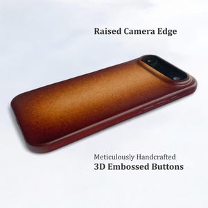 Brown Patina Leather iPhone Case | No Plastic | MagSafe Compatible | Handmade | 12, 13, 14, 15, 16, 16e 17 | Pro, Pro Max, Plus, Air | image 2