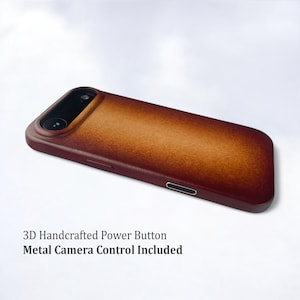Brown Patina Leather iPhone Case | No Plastic | MagSafe Compatible | Handmade | 12, 13, 14, 15, 16, 16e 17 | Pro, Pro Max, Plus, Air | image 3