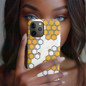 Bee Honeycomb Tough Phone Case - Honey Drip Nature Phone Cover for iPhone & Samsung