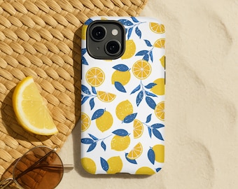 Lemon Pattern Phone Case: Bright Citrus Illustration, iPhone & Samsung