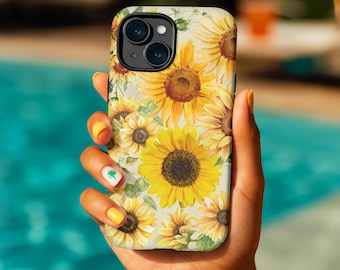 Sunflower Phone Case: Floral Design, Impact Resistant