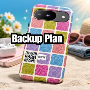 Custom QR Code Phone Case – Knitted Pattern Design, Lost Phone Solution