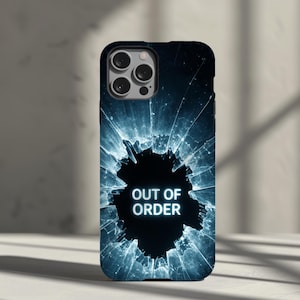 Out of Order Phone Case – Shattered Glass Tech Error Design, Protective Cover