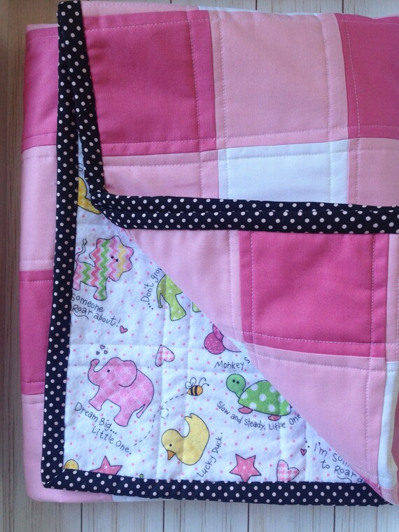 Pink Gingham Baby Girl Quilt. Feminine Classic and Cozy. Etsy