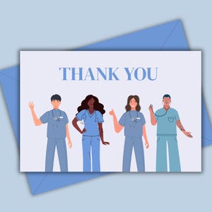 Thank You Card for Nurse, Doctor, Surgeon – Medical Appreciation Greeting – Healthcare Worker Gift – Hospital Staff Thank You Note