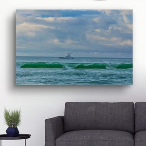 Ocean Waves Canvas Art Print: Coastal Beach House Decor