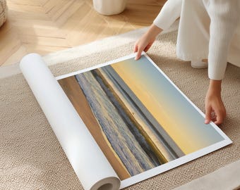 ロールポスター、日の出のサーファー、海の波サーフィンウォールアート、海岸の夕日のプリント