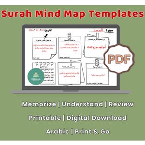 Juz’ Amma Memorization Worksheets for Kids | Qur’an Mind Map Templates | Islamic Study Printable | PDF