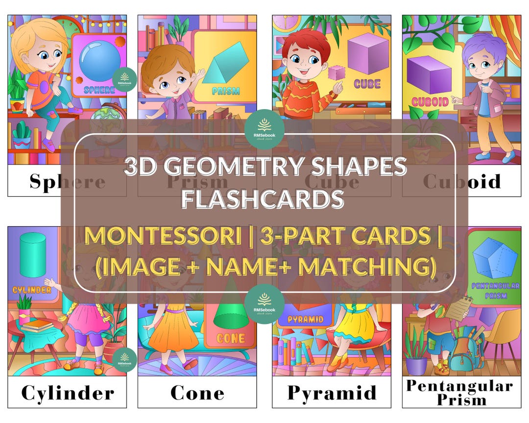 Printable 3D Shapes Flashcards | Early Math Learning for Kids | PDF ...