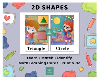 2D Shapes Flash Cards | 2-D Shapes Flashcards | Kindergarten Math ...