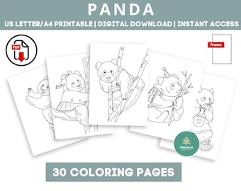 Printable Panda Coloring Sheets | Kids Art Activity | Educational Animal PDF for Preschool & Kindergarten