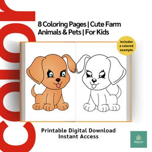 Dibujos para colorear de animales de granja: Libro de actividades para niños (Descarga PDF A4)
