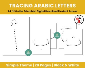 Arabic Alphabet Tracing for Kids | Learn to Write Arabic Letters | Preschool & Kindergarten Printable PDF