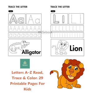Lettres de A à Z lues, tracées et colorées : 29 pages imprimables pour les enfants