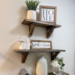 Old Country Wood Shelf - Tobacco Brown, Western Shelf, Rustic, Farmhouse Shelf, Wall Shelf