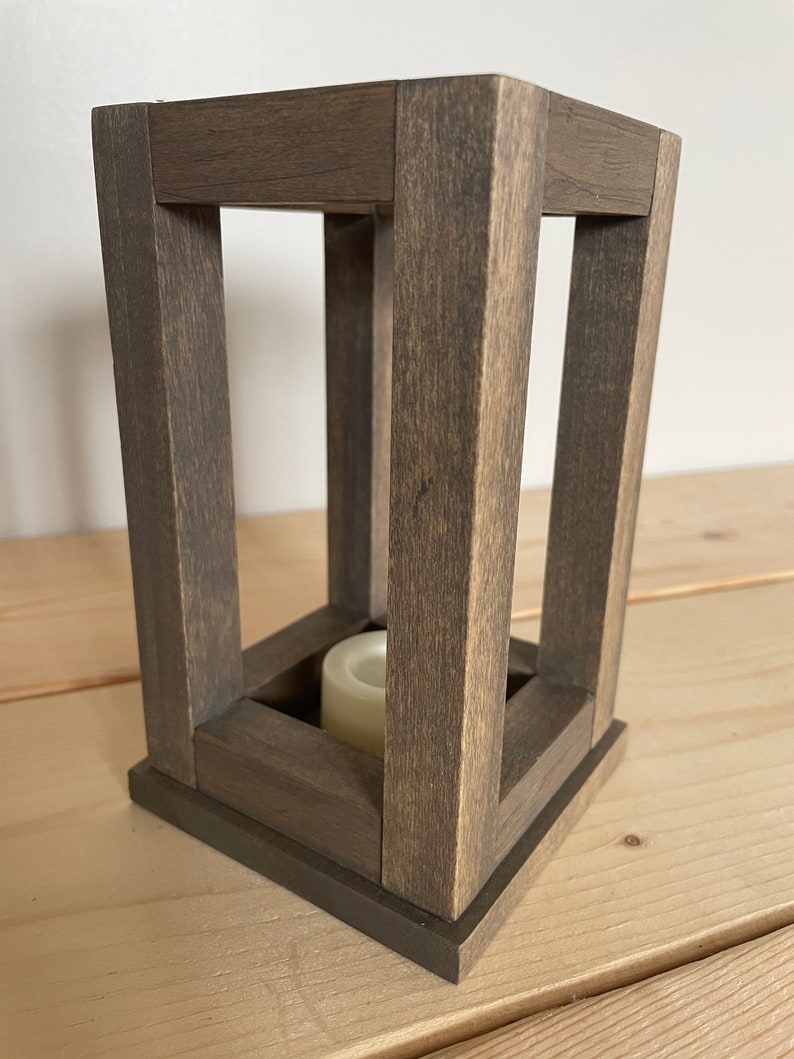 Rustic Mini Tealight Lantern, Smoky Gray Wood Lantern, Home Decor, Accent Lighting, Farmhouse, Country, Tealight Holder image 2