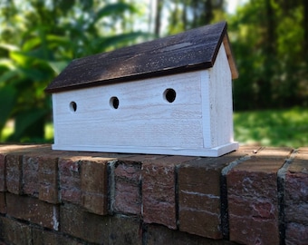 Rustic 3 Hole Birdhouse - Birdhouse, Rustic Birdhouse, Garden Decor, Indoor Birdhouse, Farmhouse Birdhouse